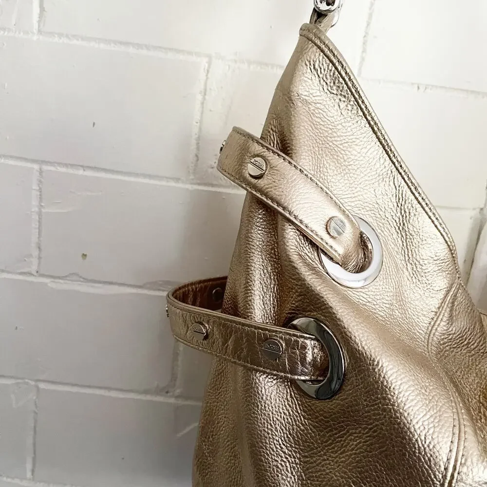 BODHI Gold Metallic Oversized Hobo Shoulder Bag